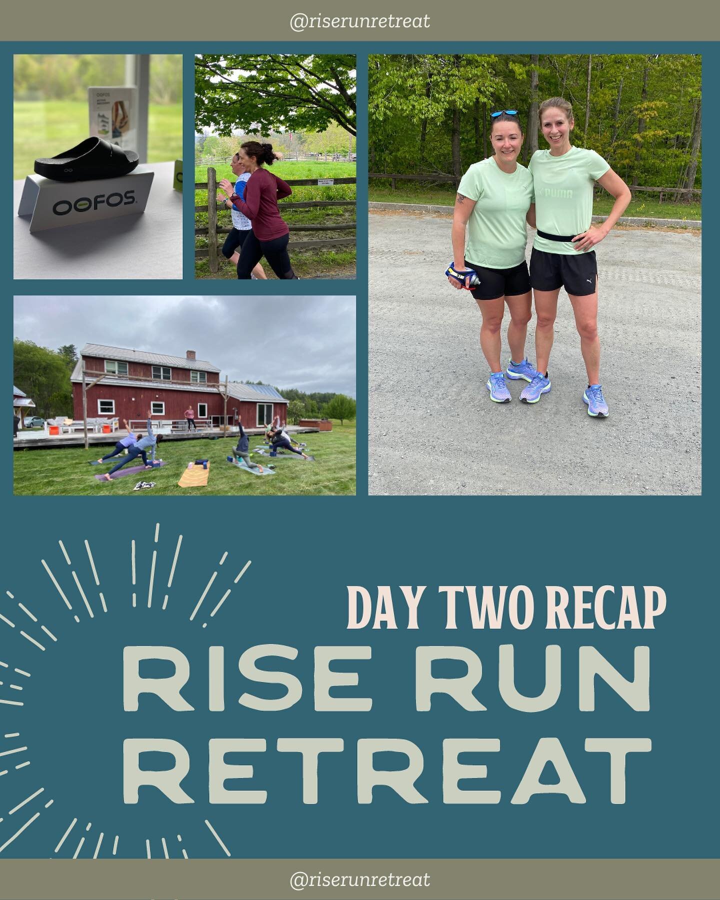 Spring Retreat Day 2 Recap:

Running
Laughter
Delicious Food
Vinyasa Flow
@oofos recovery demo
Connection 
Tears
Reset

So many great things happened today, what a day! #makingmemories #womensrunning #womensretreat #runningretreat #womensrunningcommu