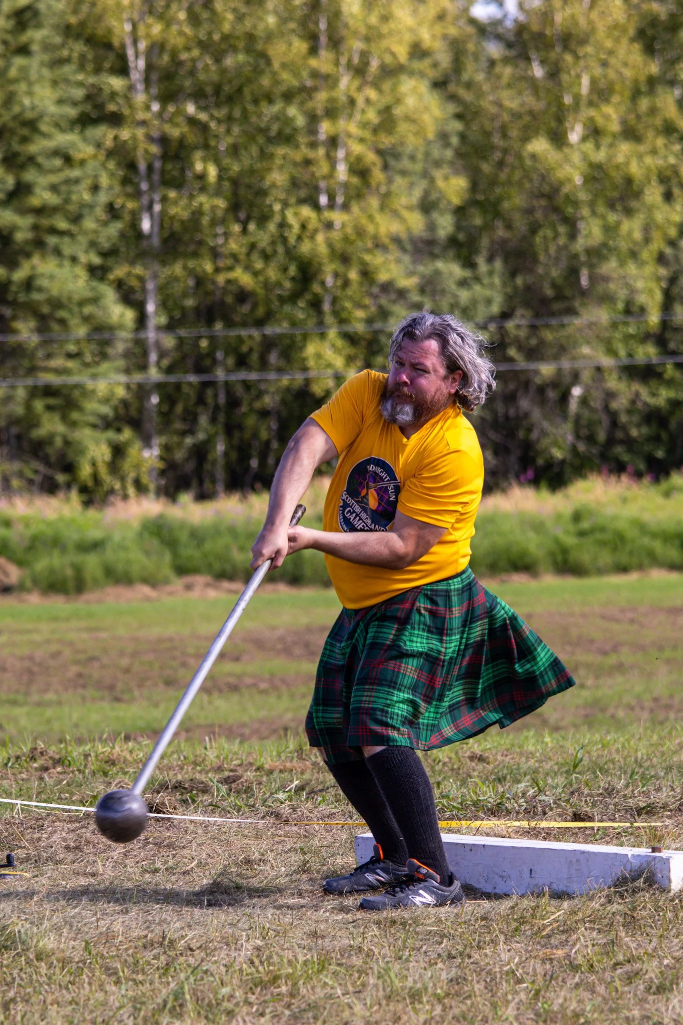 A classic display of Highland Games athleticism: the hammer toss.