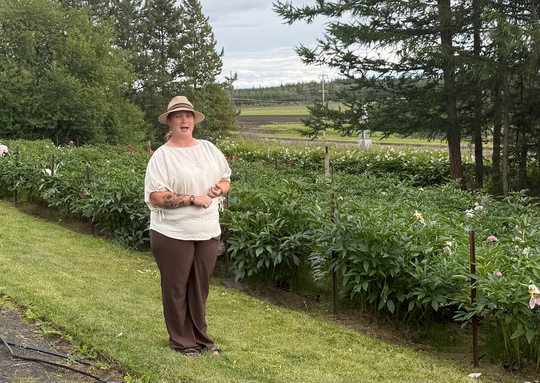 Wine and Peonies at Georgeson Botanical Garden