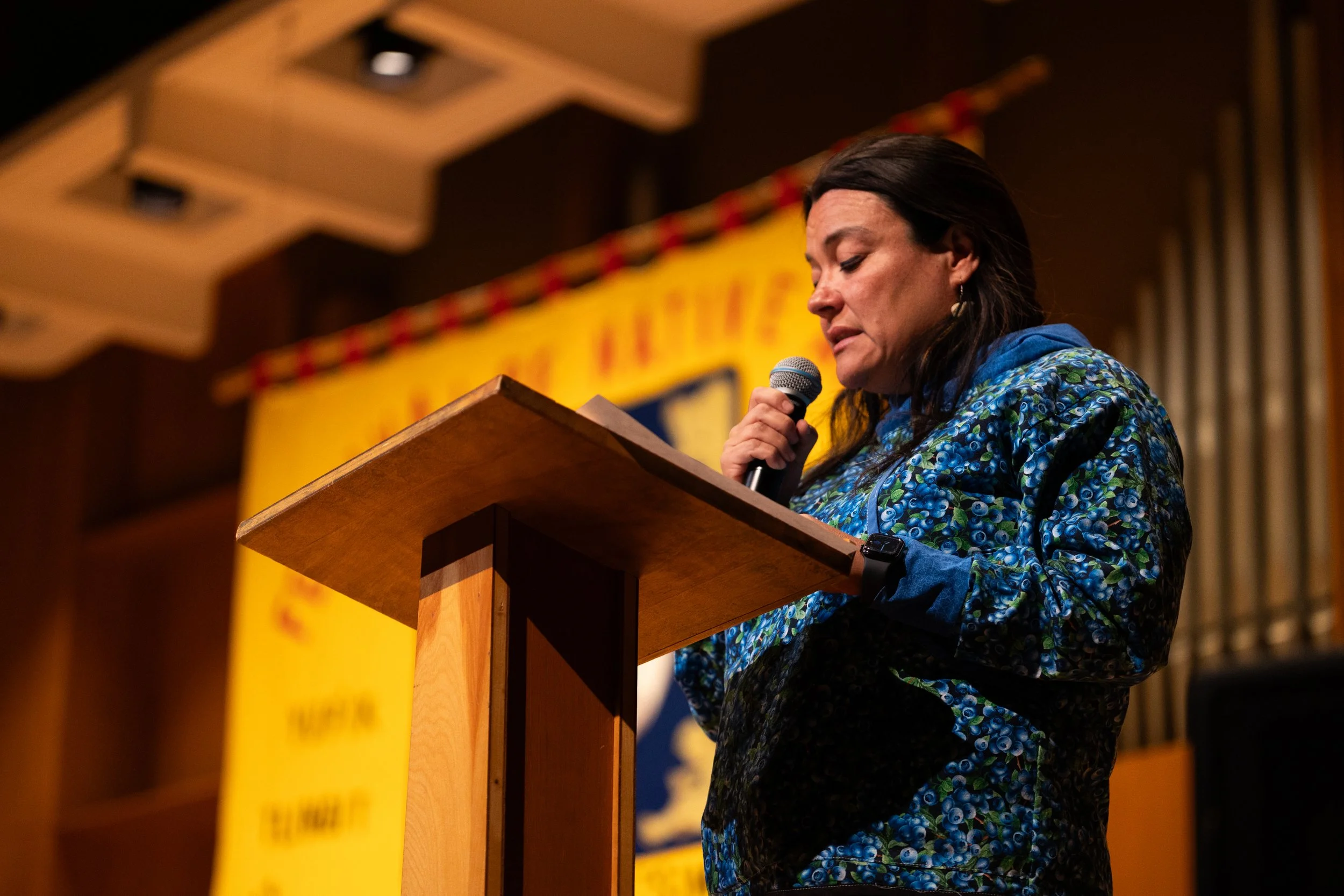 Photo by Elvie Underwood - Jessica Black, the associate vice chancellor of Rural, Community & Native Education, presented this year’s dedication to those affected by Typhoon Halong, on Feb. 27, 2026.