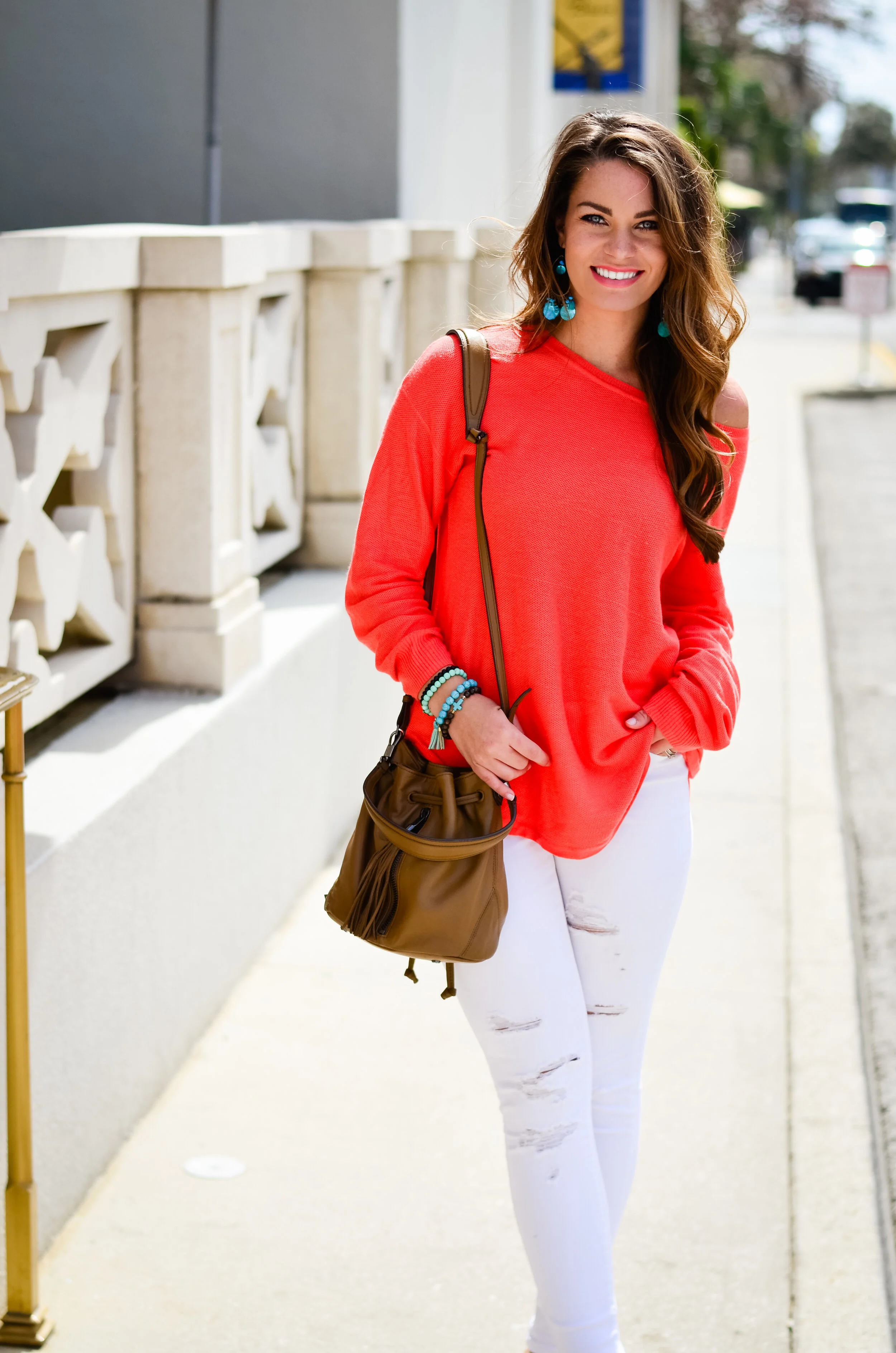 Coral Sweater at the Casa Monica...