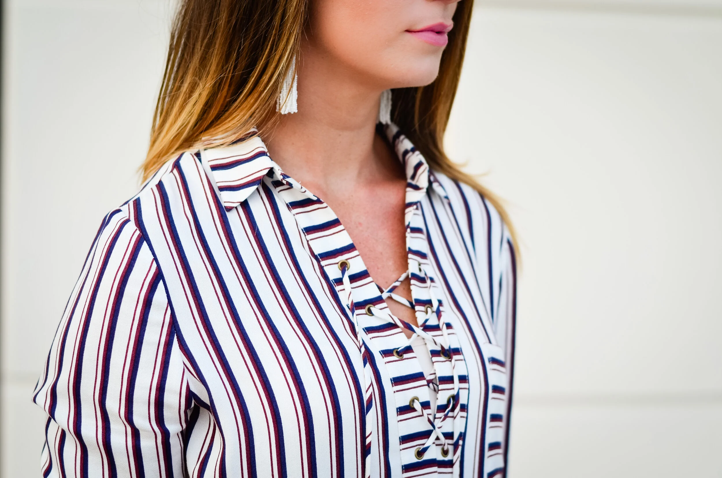 Lace up Shirt Dress + Tory Burch Private Sale