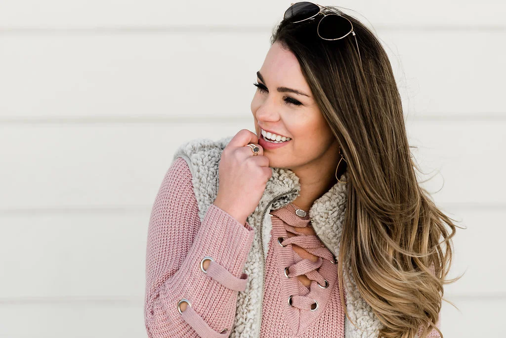 Cute Lace Up Transitional Sweater under $35