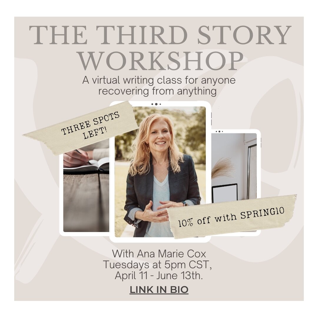 JUST THREE SPOTS LEFT in the Third Story Workshop starting tomorrow evening, April 11 to June 13, 5-7pm. Now with sessions featuring @kieselaymon and @evamayhagberg speaking on the craft of memoir. $1200 for 10 weeks -- but, wait! 10% off with offer 