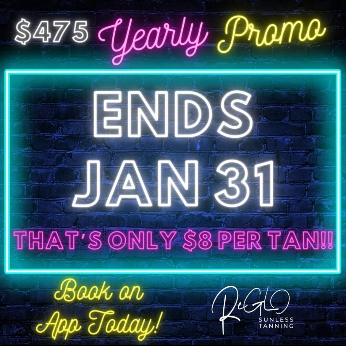 ReGLO Yearly Promo Ends TODAY!!

Hurry and snag this deal before the price changes. 

Your skin will thank you and your confidence will shine! 

#reglo #sunnlesstanning #restorewellness #panora #iowa #panoraiowa #lakepanorama