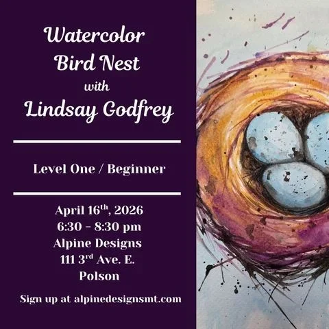 Watercolor Birds' Nest Level 1