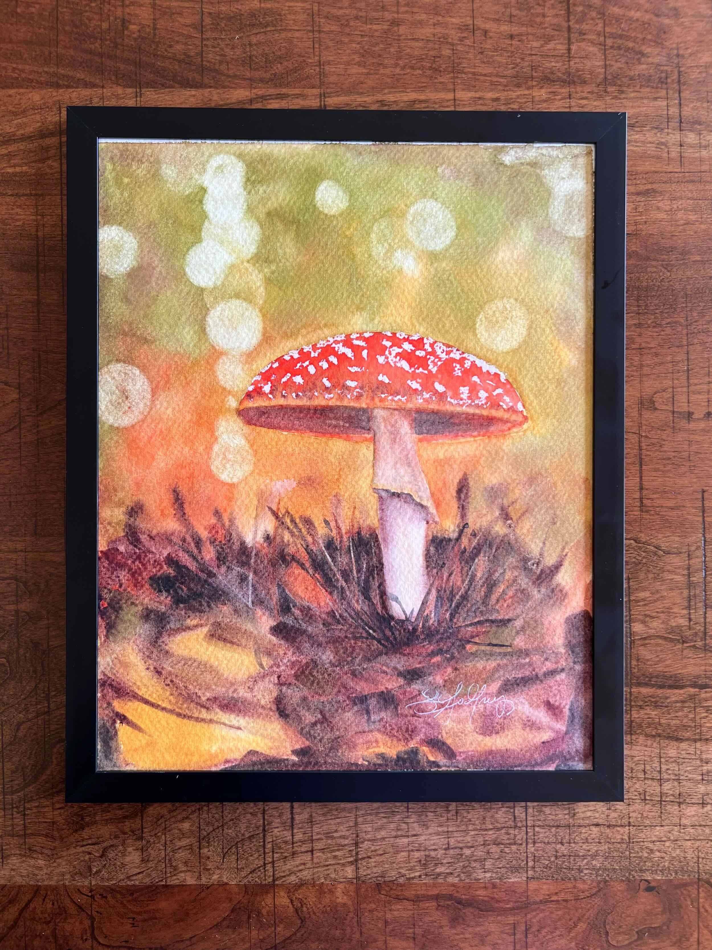 Watercolor Mushroom Bokeh, Level 2