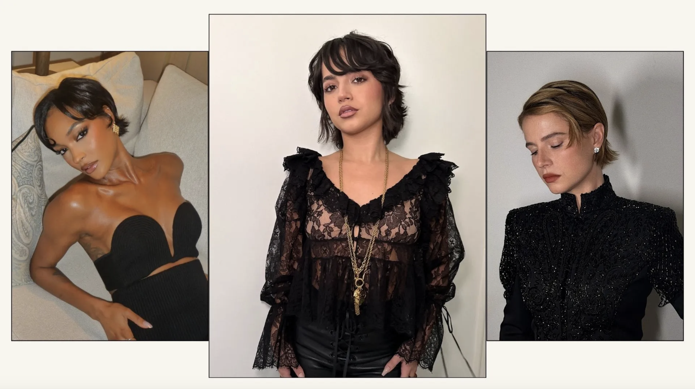 Three different short hair inspiration ideas