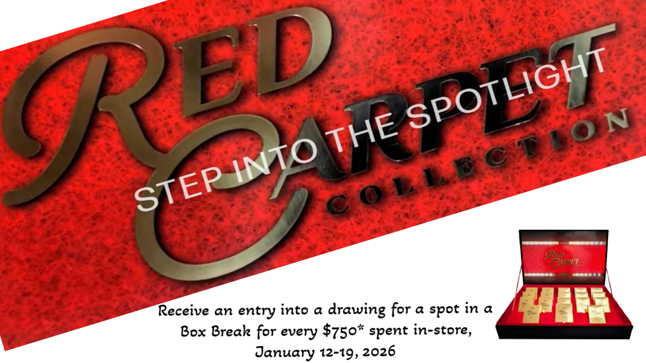 Spend $750* and receive an entry drawing for 2025 Leaf Red Carpet Box Break