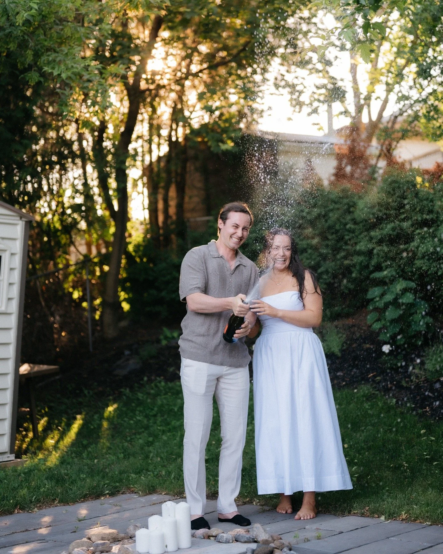 the best engagement, right in their own backyard 🥹

peterborough wedding photographer golden hour engagement session proposal