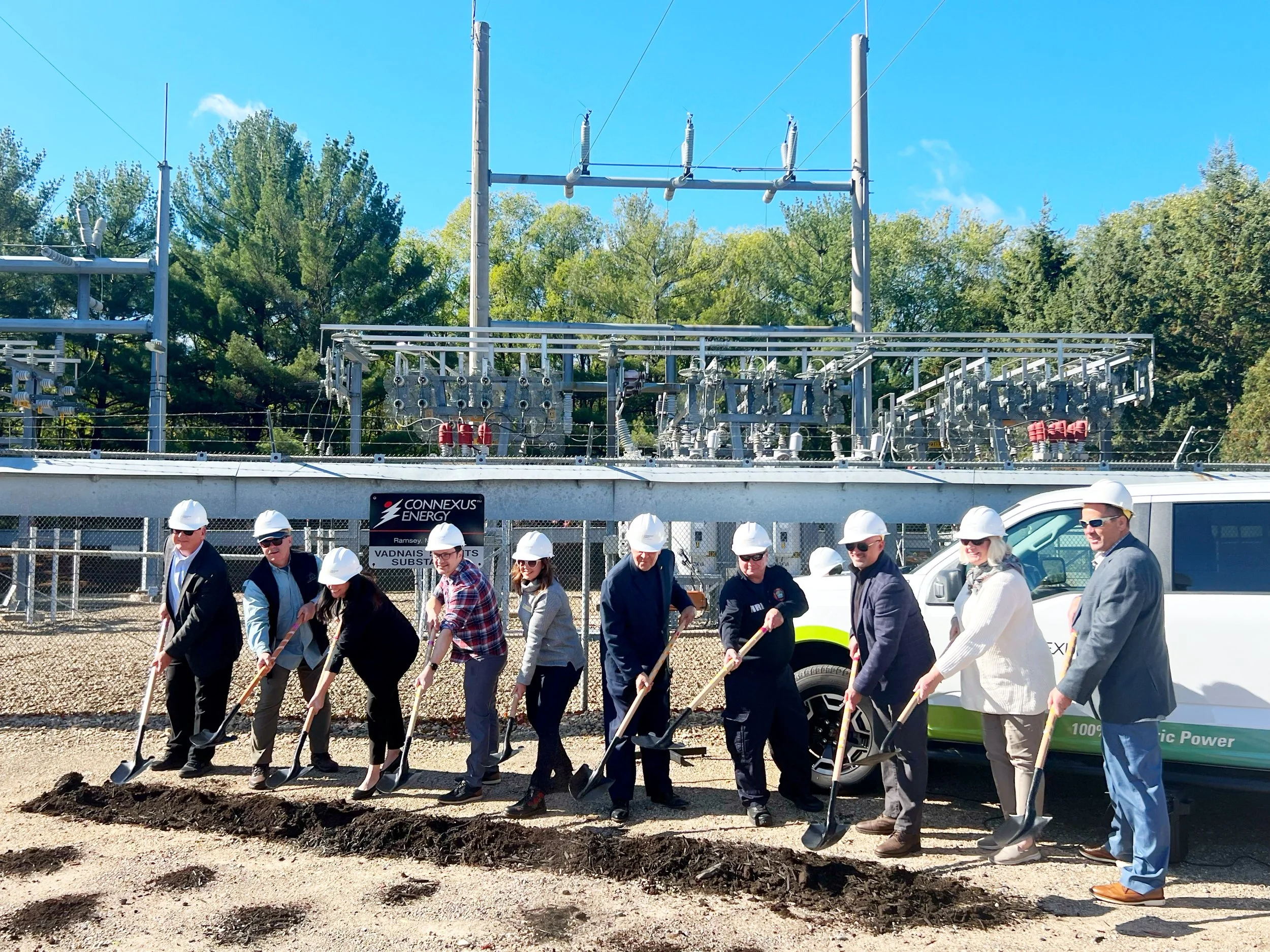 Kelly at breaking ground ceremony for Connexus Energy infrastructure update along Centerville