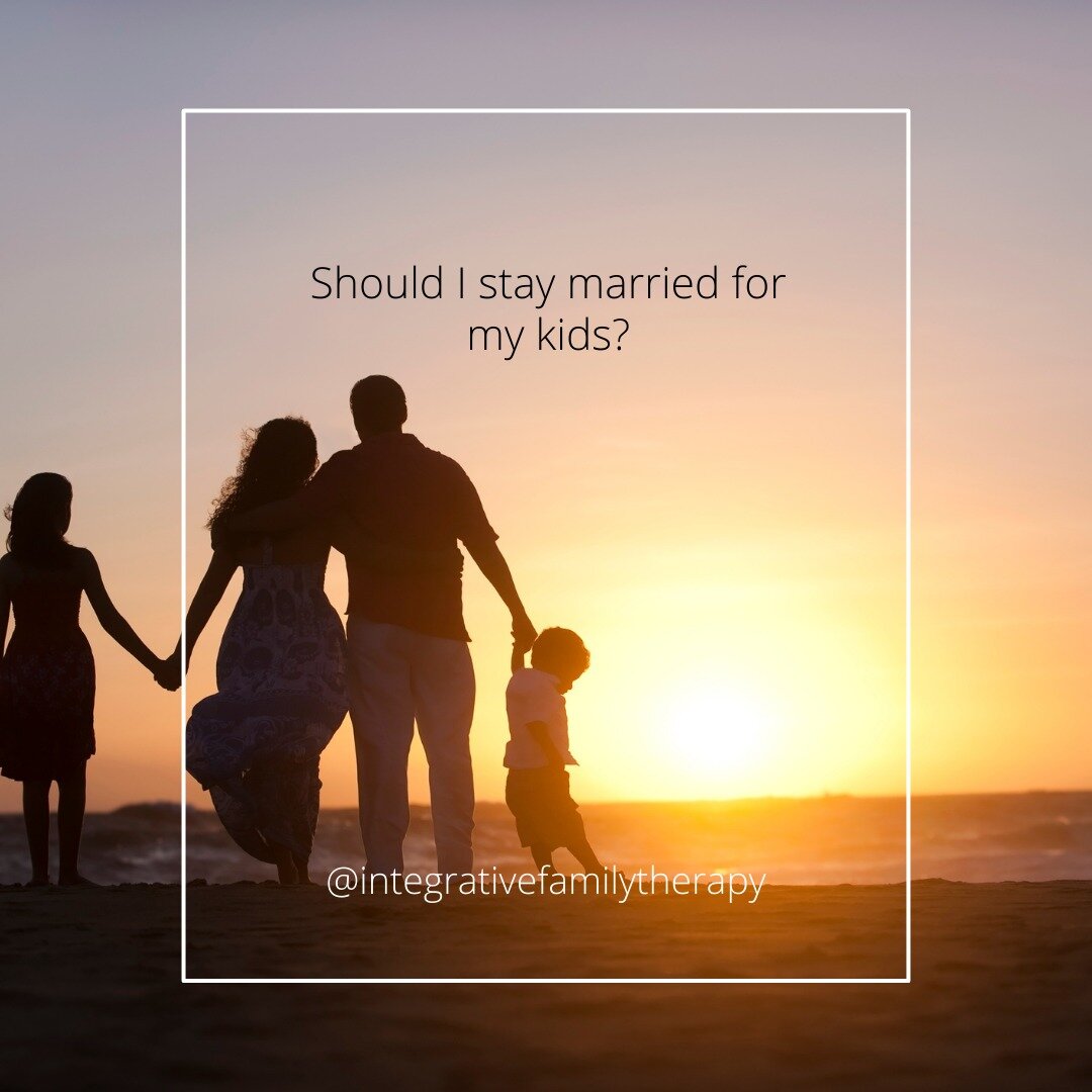 Should I stay married for my kids? 

The decision to stay in a marriage, or end it, will be one of the most important decisions you will ever make. You and your spouse are the only people that can make this decision. If you have children, your choice