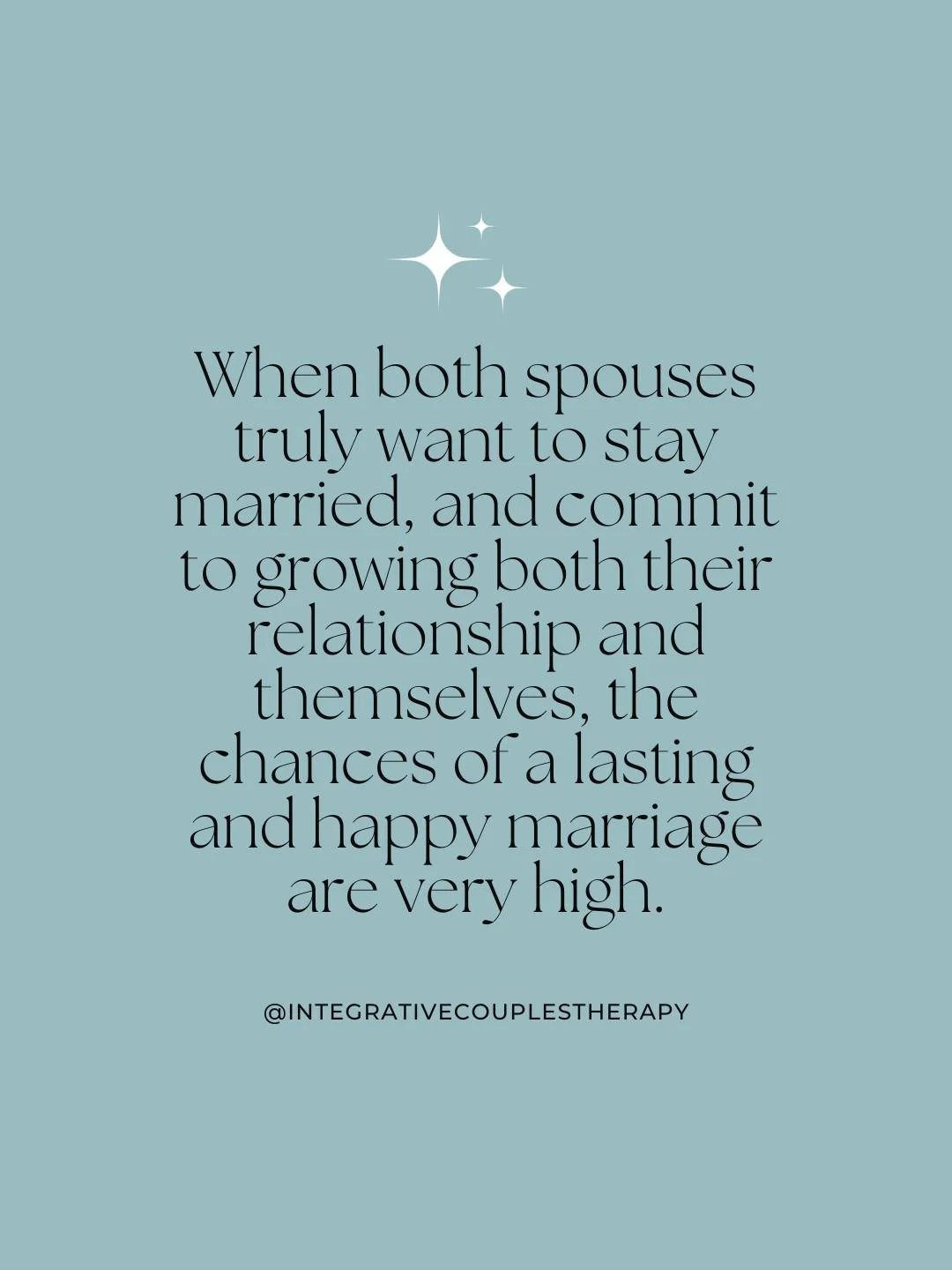 Good couples therapy works.