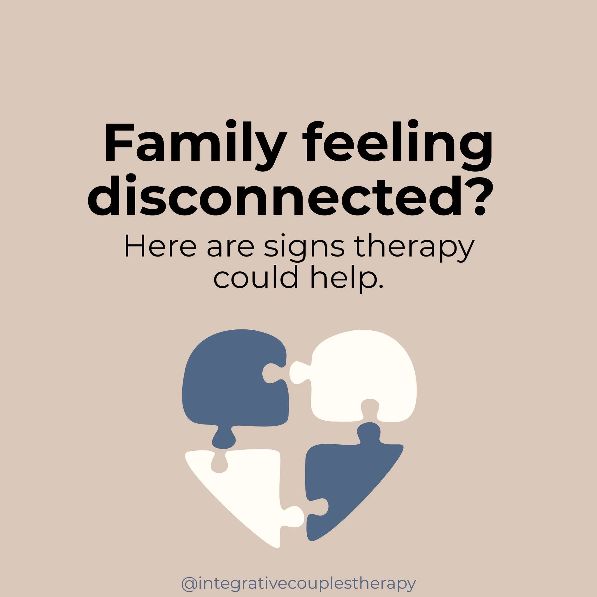 Every family goes through seasons of disconnection... it doesn&rsquo;t mean something&rsquo;s broken, it means something needs attention. ⚠

Here are 5 signs that family therapy could help your family find its way back to understanding, safety, and c