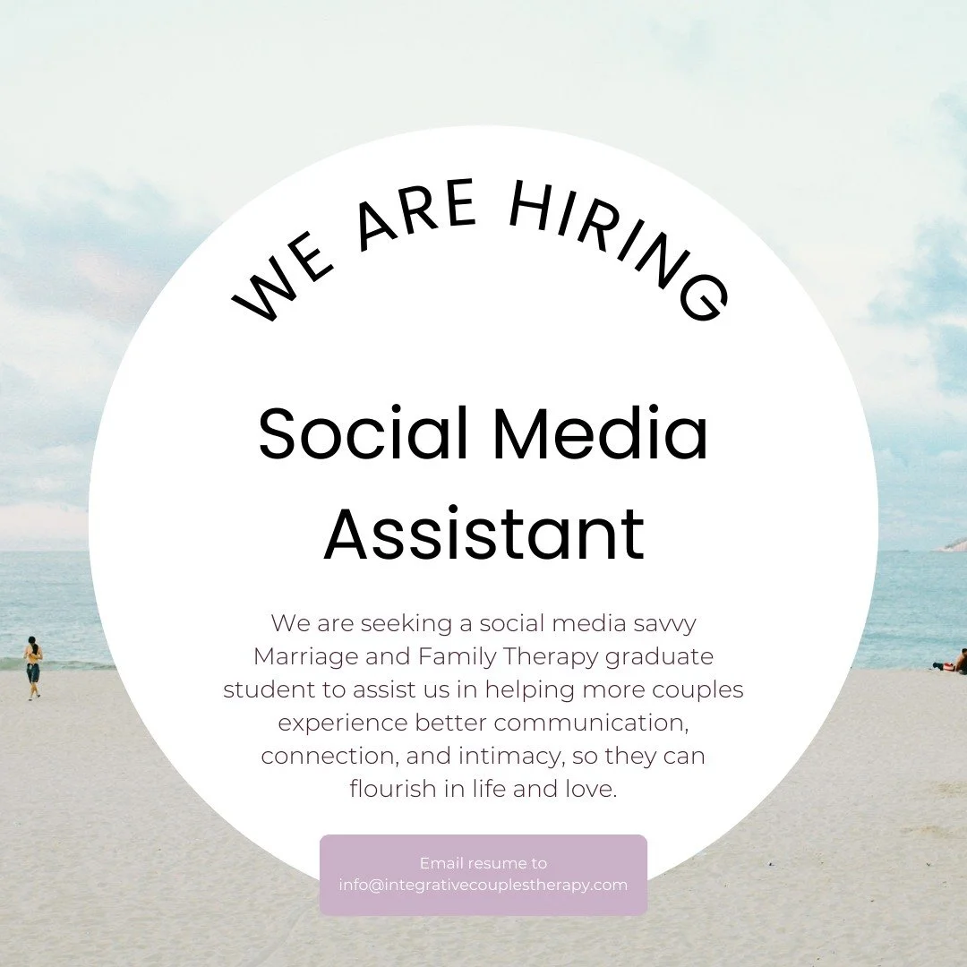 Integrative Couples Therapy, based in Encinitas, California, is looking for a San Diego based Social Media and Marketing Assistant. This position is a great fit for an Marriage and Family Therapy graduate student who loves creating content and is exc