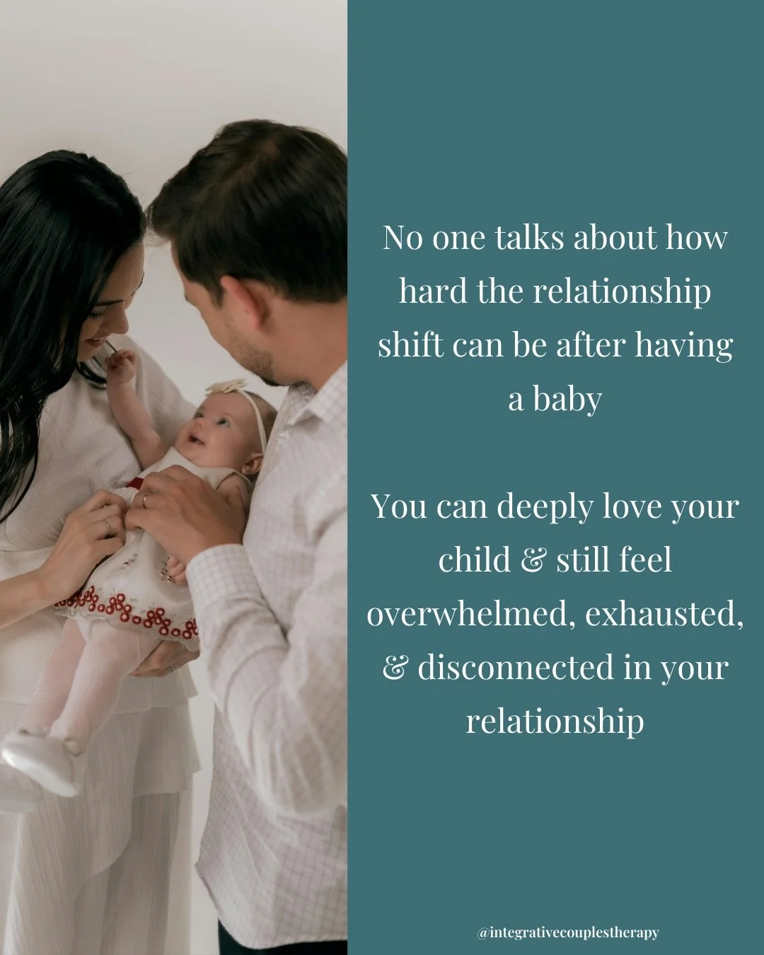 Becoming parents can bring so much love and meaning, and also unexpected strain on your relationship.

Changes in sleep, roles, and emotional needs can make communication harder and connection feel distant. Many couples feel surprised by how challeng