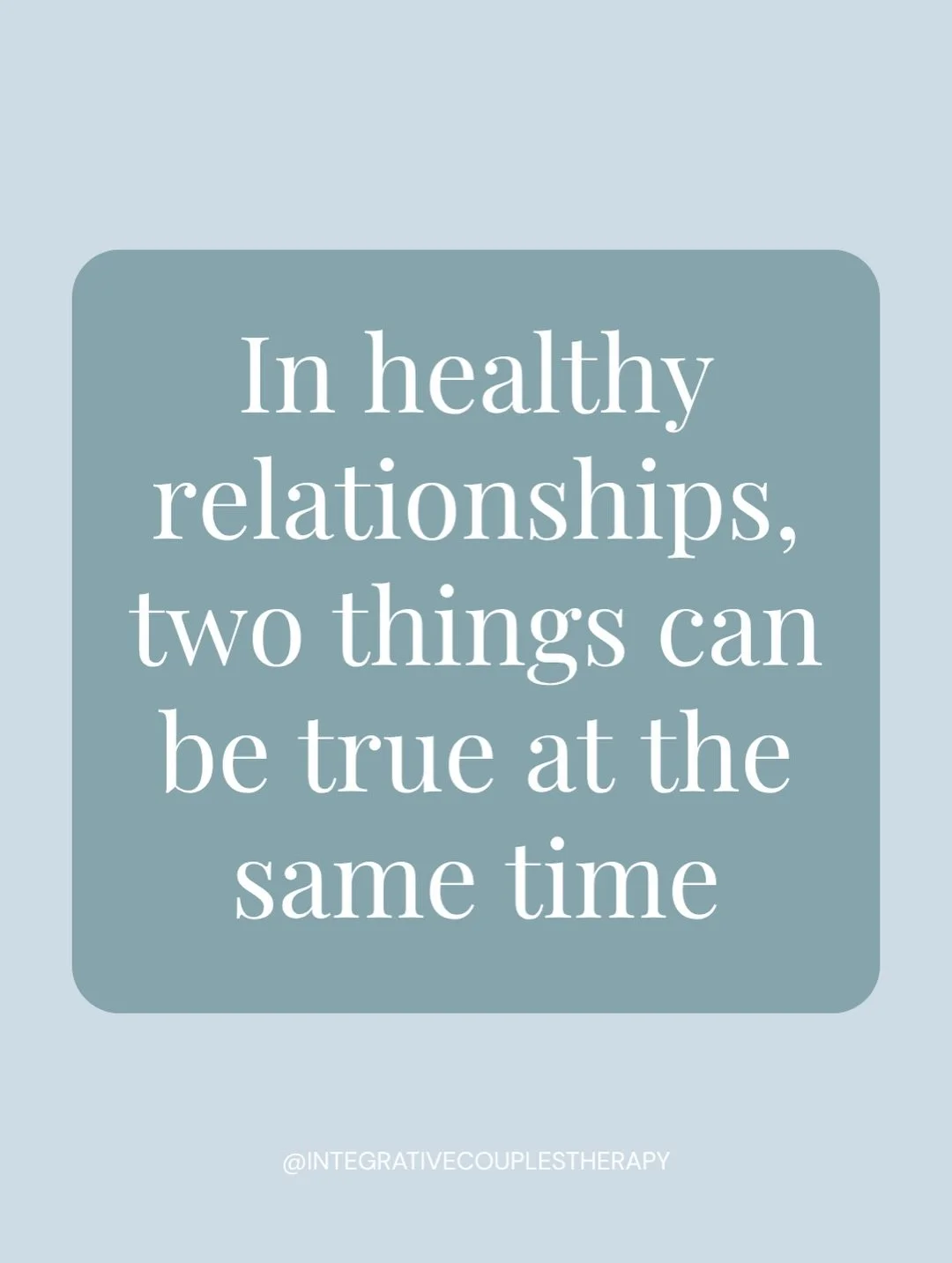 In therapy, we help couples make room for complexity, slow down reactivity, &amp; learn how to hold both their own experience &amp; their partner&rsquo;s with more curiosity &amp; care.

#therapy #couplestherapy #relationship #marriage