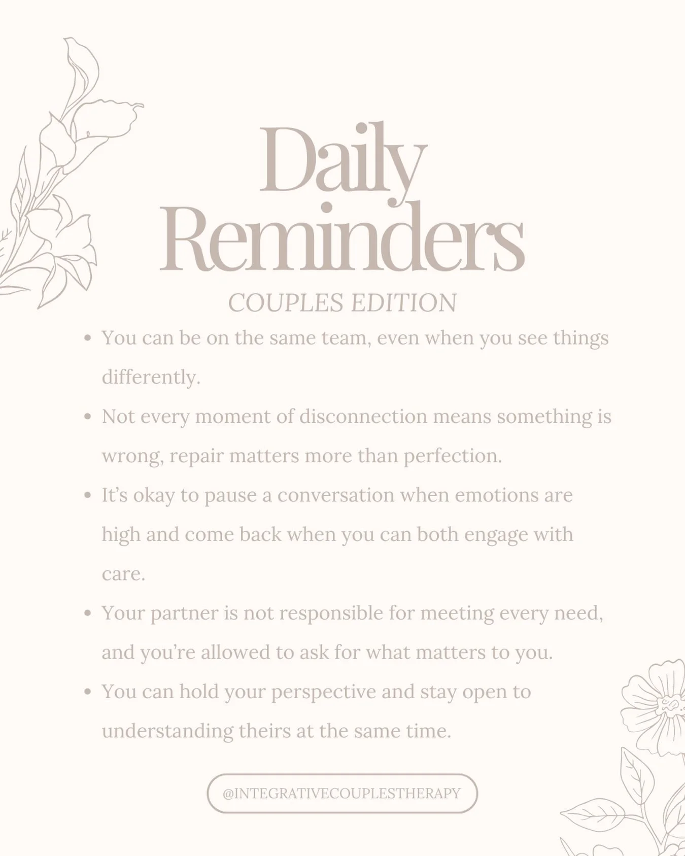Some days it&rsquo;s about feeling close, other days it&rsquo;s about finding your way back to each other. Connection isn&rsquo;t about getting it right all the time, it&rsquo;s about staying open, repairing, &amp; choosing each other again &amp; aga