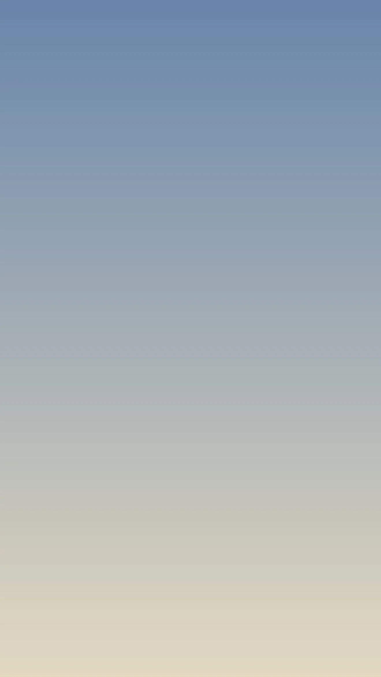 A blurred gradient background with shades of blue, gray, and beige.