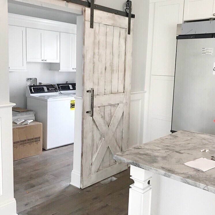 Mud room door install complete! I love your new home pretty Bottom X Door 😍