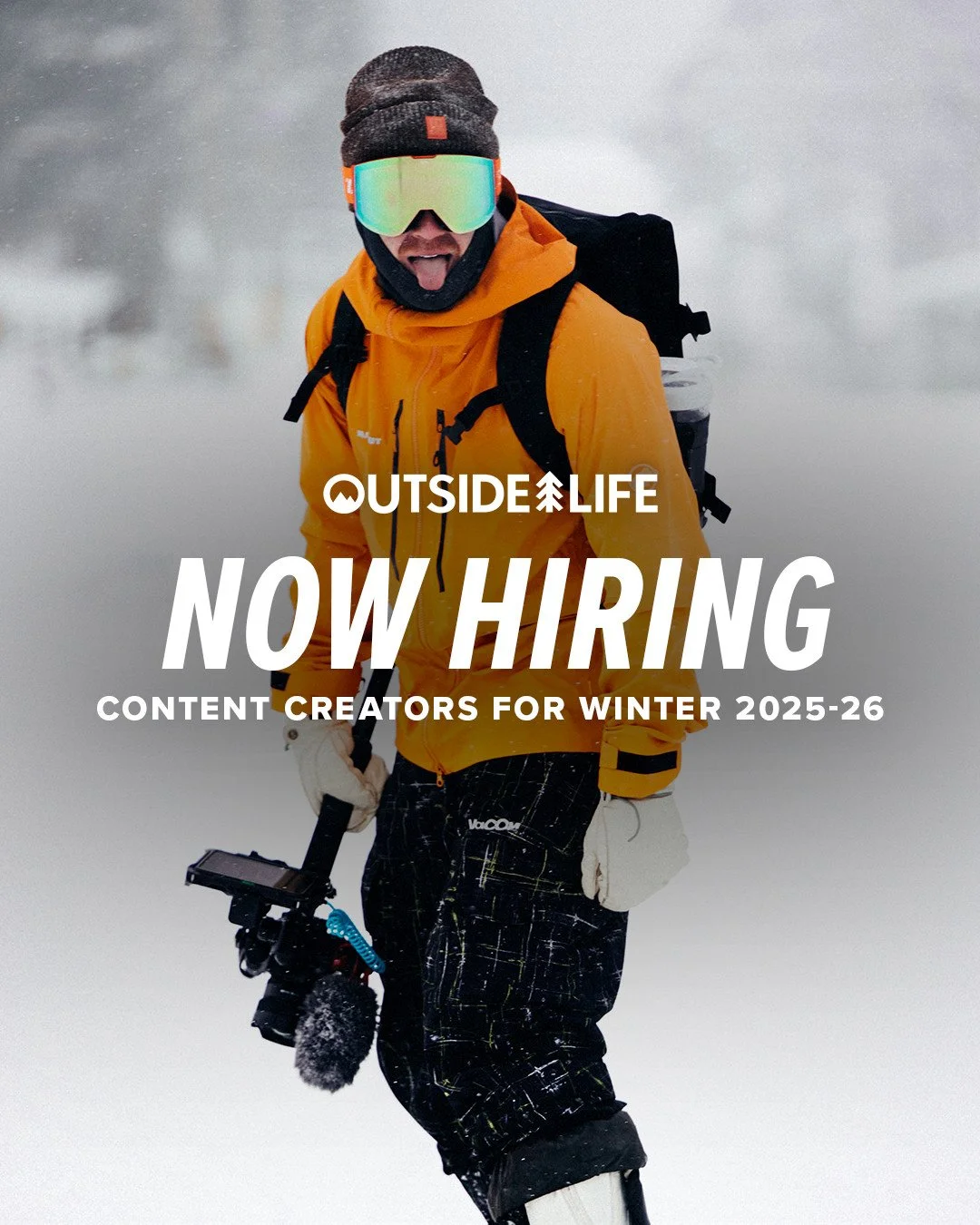 Calling all photographers, videographers, influencers, and storytellers! Want to take your skills to the mountains this winter? Join Outside Life as a Content Creator this winter and help us capture the stoke!⁠
⁠
What we're looking for:⁠
📷️ Photo/vi