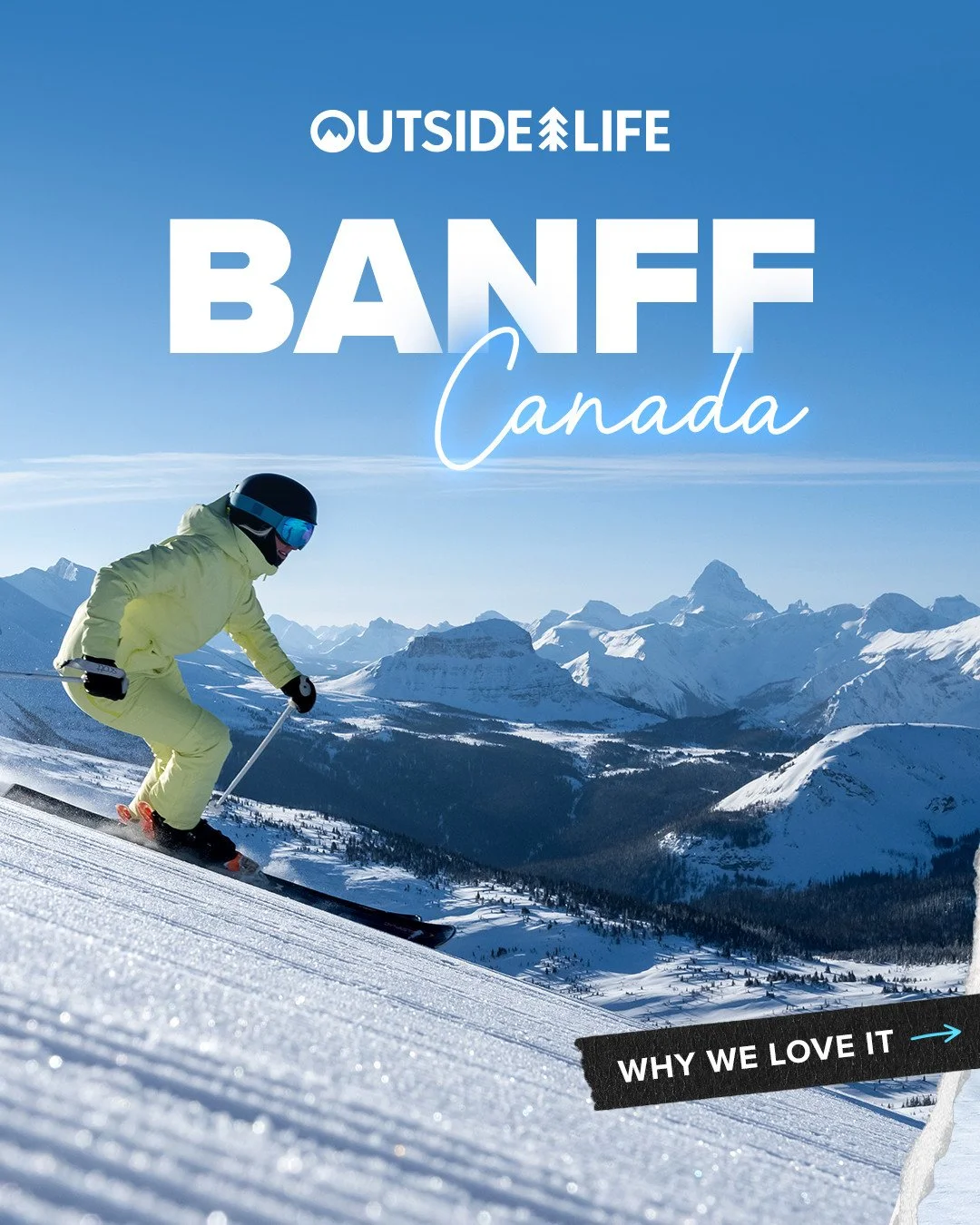 Outside Life is back in Banff this spring with the ultimate Spring Break College Takeover 🏔️🔥 Powder by day, parties by night, and non-stop vibes all week long 🤟⁠
⁠
What you get when you roll with Outside Life ⬇️⁠
⛷️ Discounted lift passes⁠
🏘️ Mu