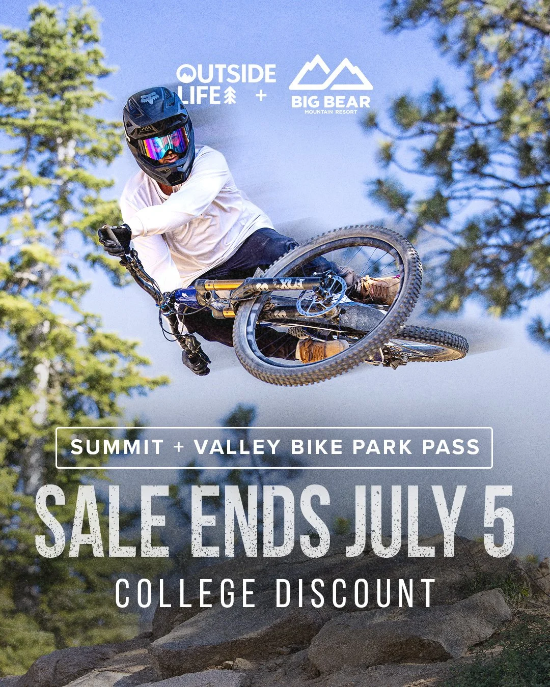 🚨 LAST CHANCE TO SAVE 🚨⁠
⁠
The College Discounted Big Bear Summit + Valley Bike Park Pass ends July 5th. Lock in unlimited laps all summer before prices go up 🚵⁠
⁠
Hit the link in bio to grab your pass before it's gone 🤘 #OutsideLife #BigBear #Bi