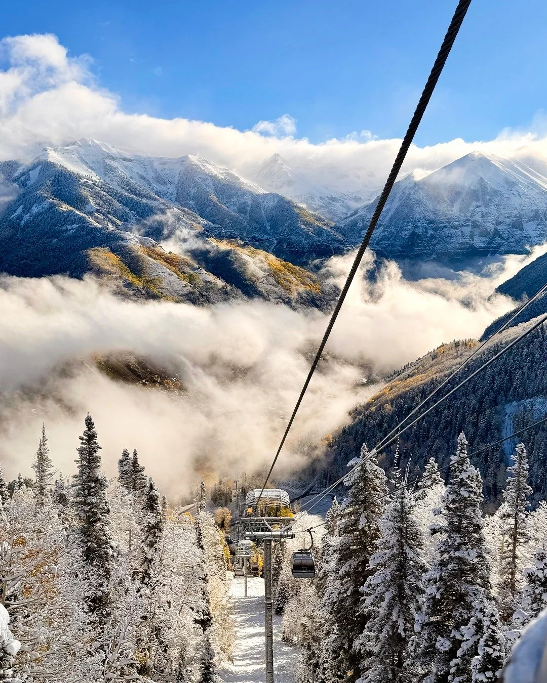 Fall&rsquo;s final colors meeting winter&rsquo;s first snowfall 🍂❄️ There&rsquo;s a reason Telluride is one of our favorite places in the Rockies, and we can&rsquo;t wait to be back in the mountains with our groups this season.

📸: @lisamo22 #Tellu