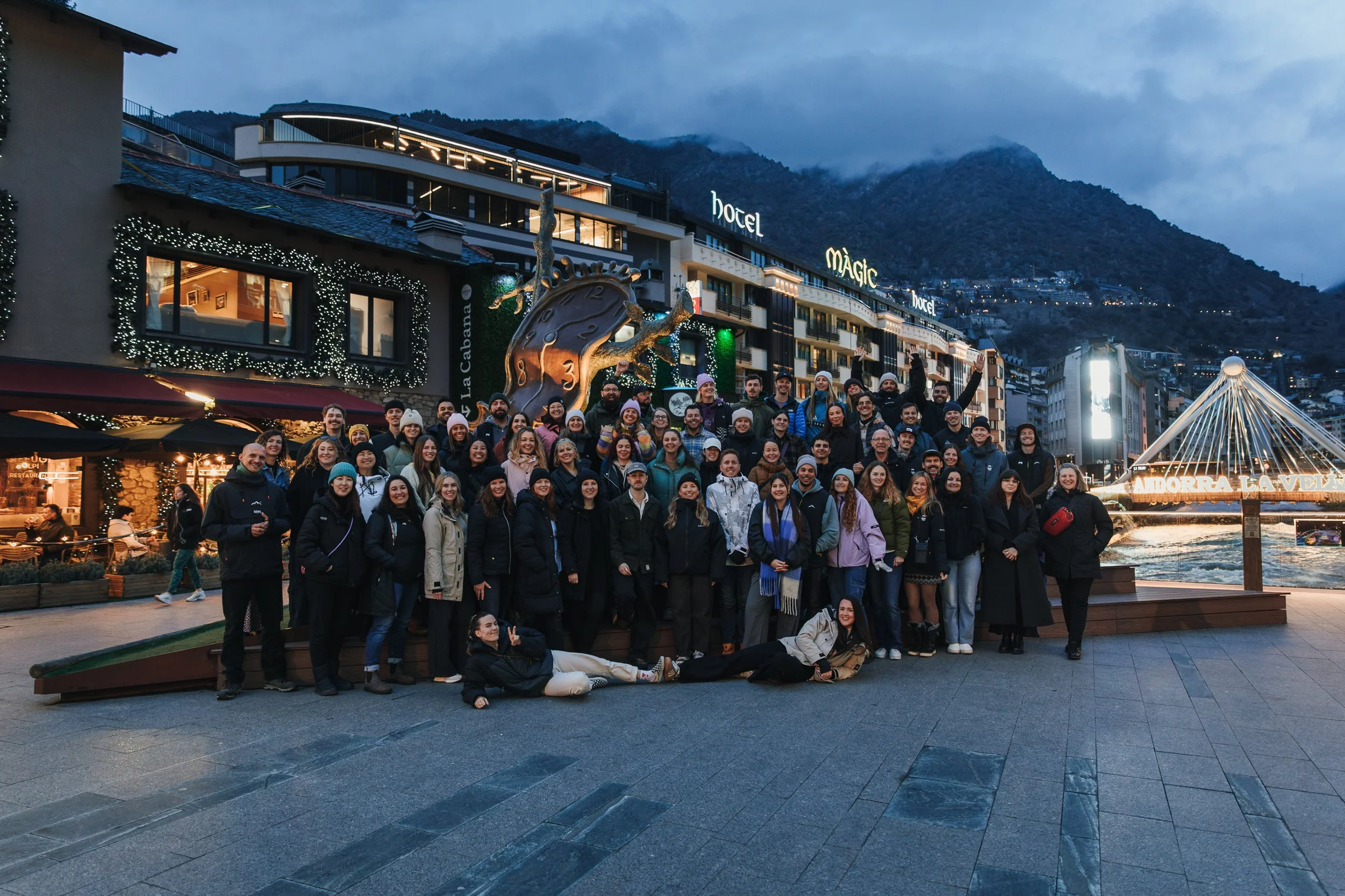 College ski and snowboard club group ski trips