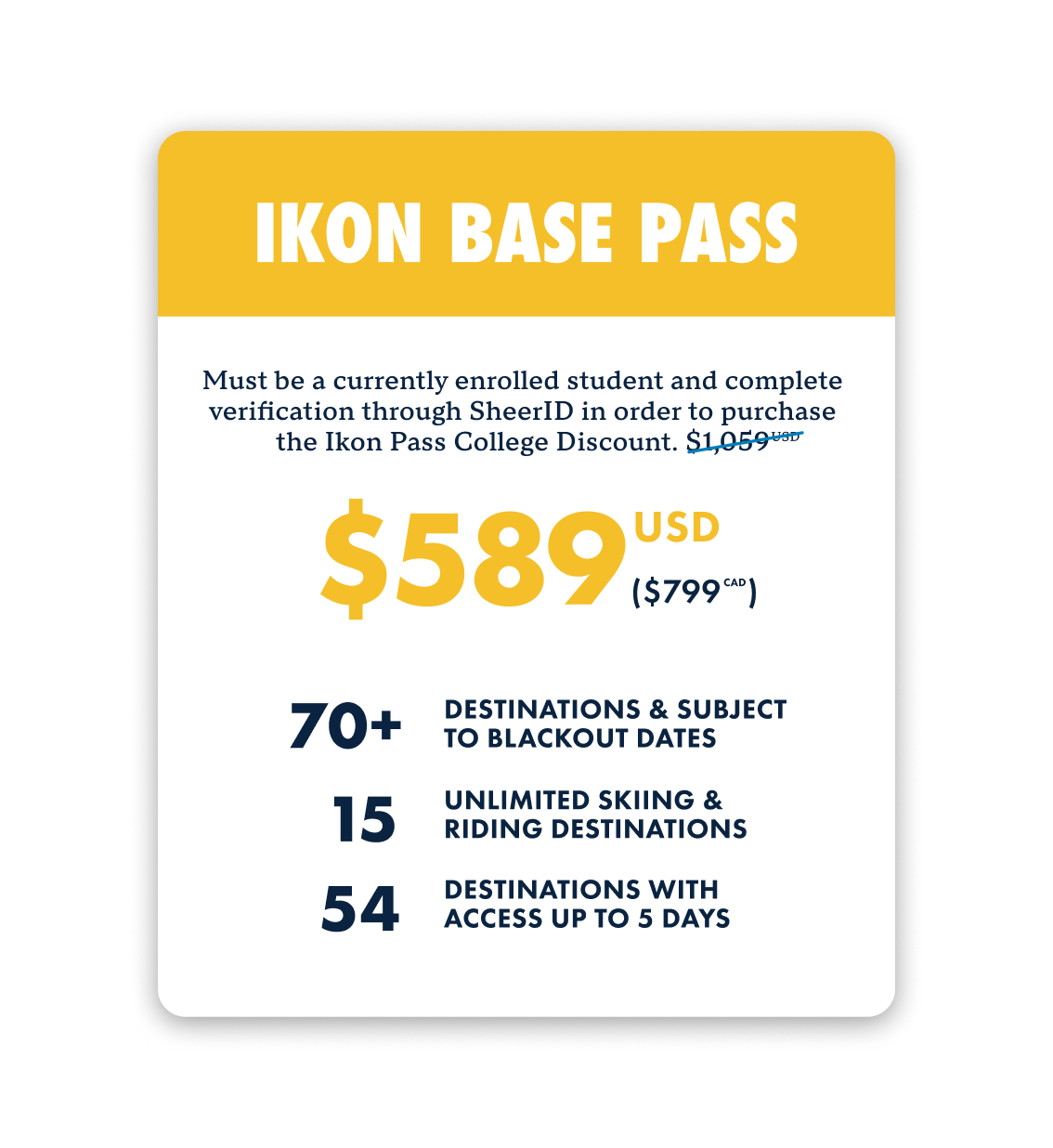 ikon base pass college discount outside life, ikon pass discount