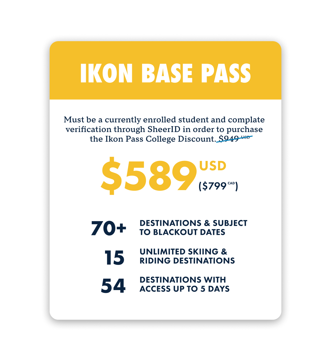 ikon base pass college discount outside life, ikon pass discount