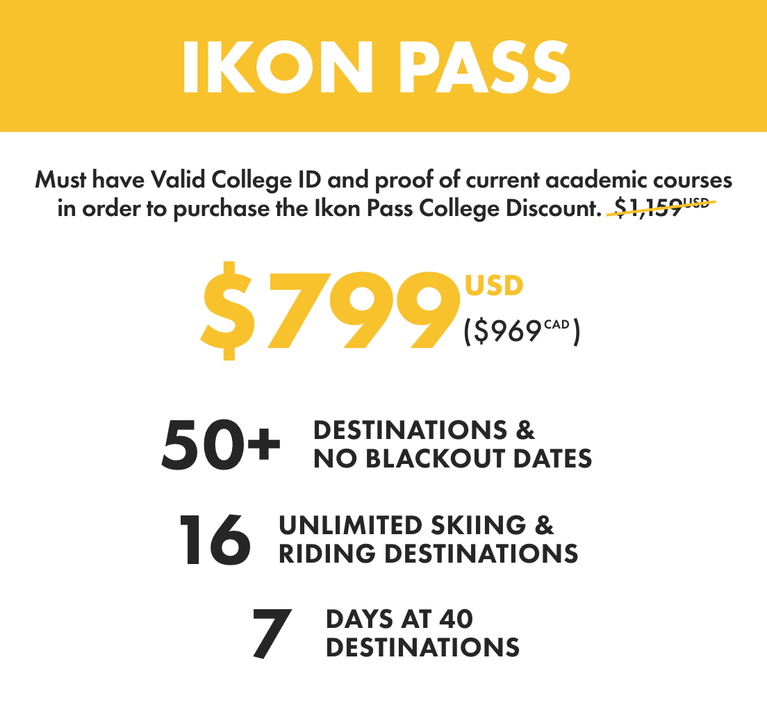 Ikon Pass College Discount Outside Life