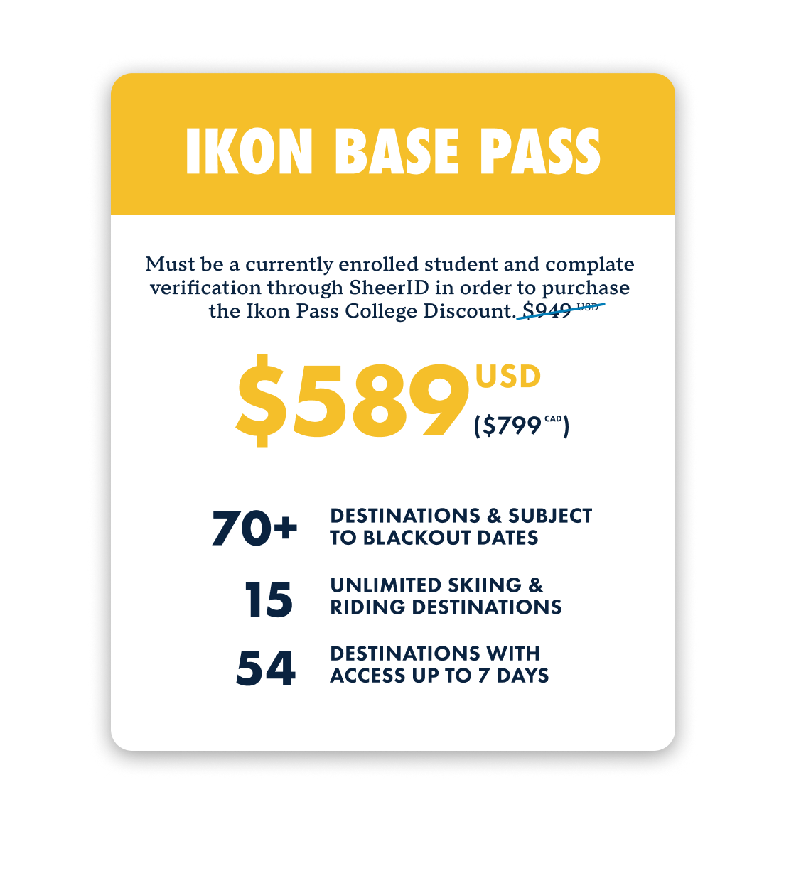 ikon base pass college discount outside life, ikon pass discount
