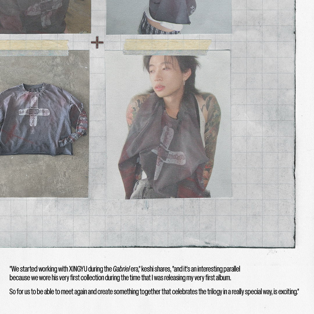 Keshi x wangxingyu.official  trilogy long sleeve capsule announcement asset for @keshiuniverse socials 