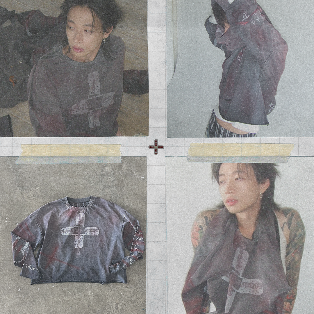 Keshi x wangxingyu.official  trilogy long sleeve capsule announcement asset for @keshiuniverse socials 