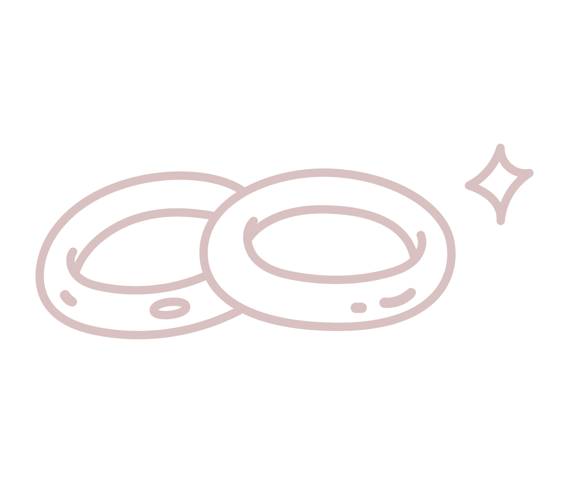 Cute wedding illustration of two wedding rings.