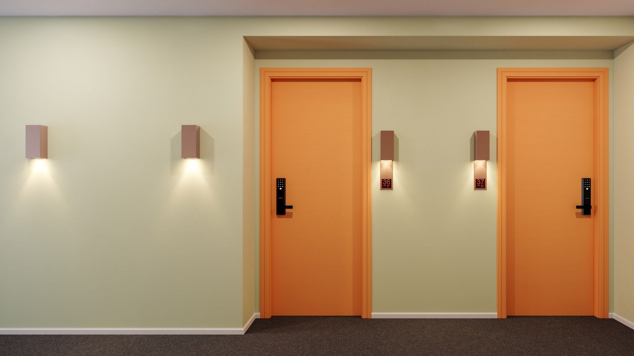 Alva Indira Rectangle Sconce, Corridor Shot