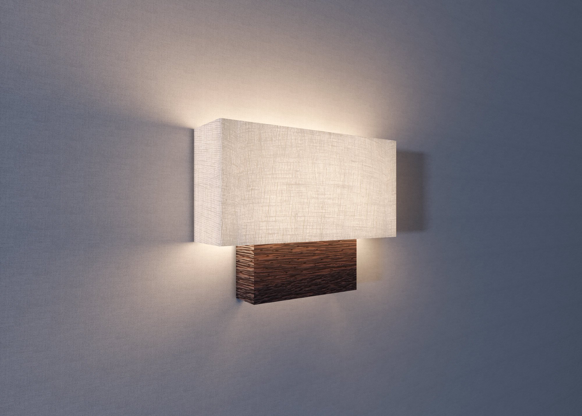 Alva's Rectangular 14W7H Interior Wall Sconce with Wood U-Channel