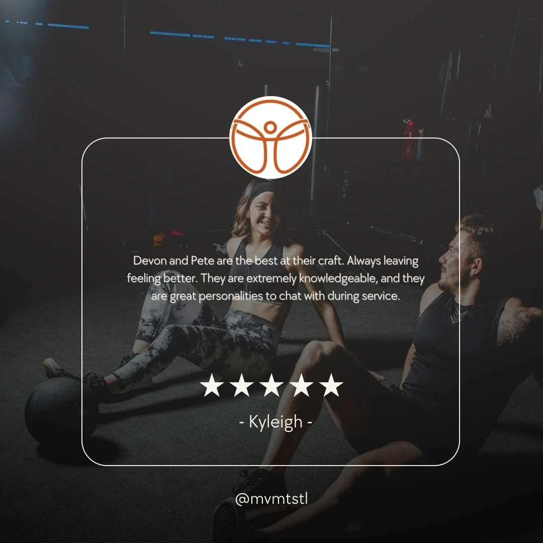 Knowledge. Care. Results. ⭐⭐⭐⭐⭐

Every session with Devon and Pete is built on expertise, intention, and results. 💪❤️

Grateful for clients who trust the process.
DM us to see if our approach is a great fit for you. 🤍

#mvmtstl #stl #stllocals #tes