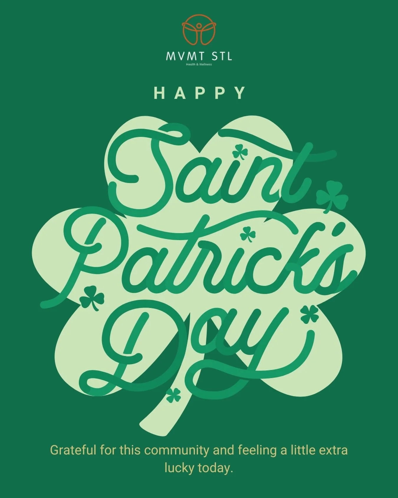 Happy Saint Patricks Day! 🍀 

#mvmtstl #saintpatricksday☘️ #stlchiropractor #stl #weargreen