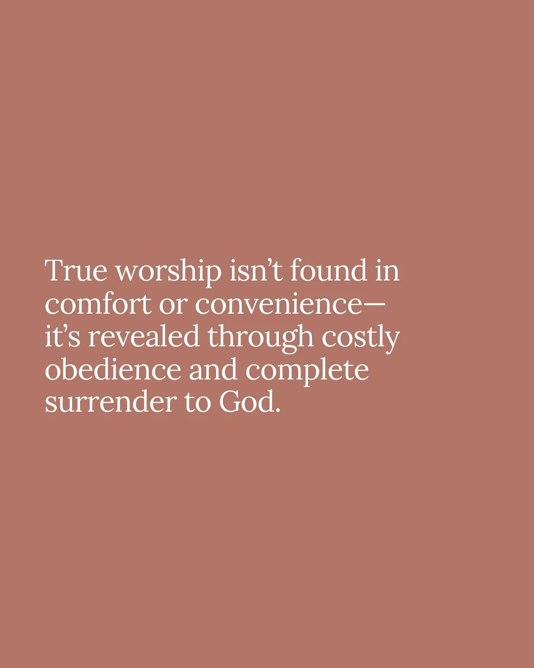 True worship isn&rsquo;t found in convenience &mdash; it&rsquo;s found in surrender. 🤍

In Genesis 22, we read the account of God asking Abraham to sacrifice Isaac &mdash; his long-awaited, promised heir.

Genesis 22:3 tells us that &ldquo;Abraham r
