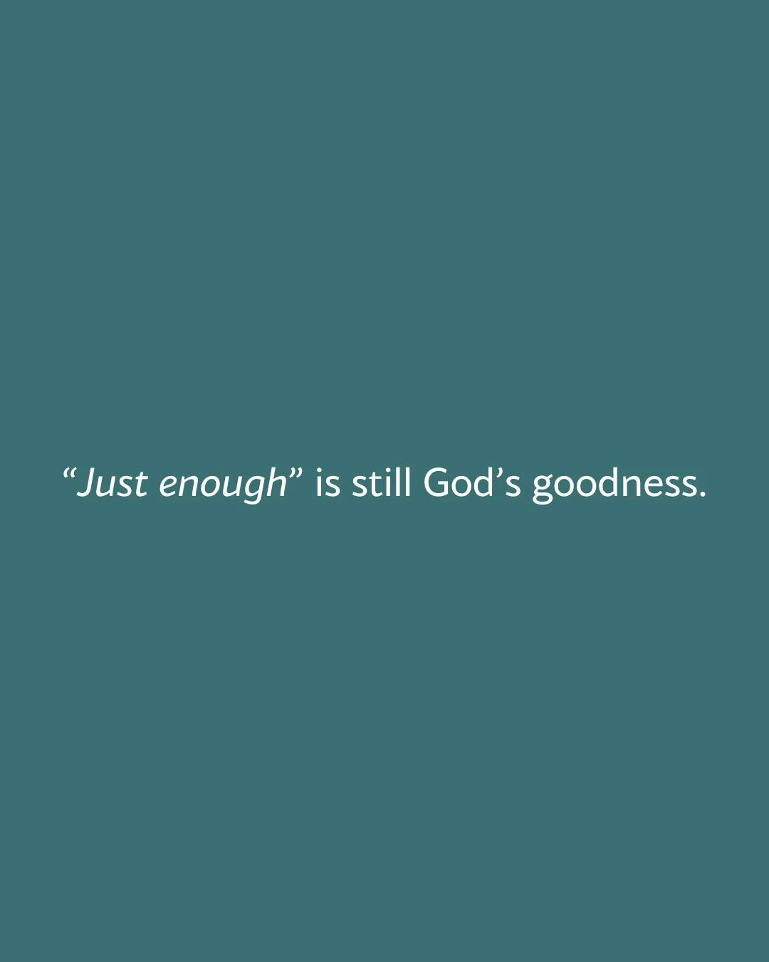 God&rsquo;s provision isn&rsquo;t always about overflow. Sometimes it&rsquo;s about sustaining what we already have. 💛

Just like the widow of Zarephath in 1 Kings 17, we often long for multiplication, but God shows us the miracle is just as much in