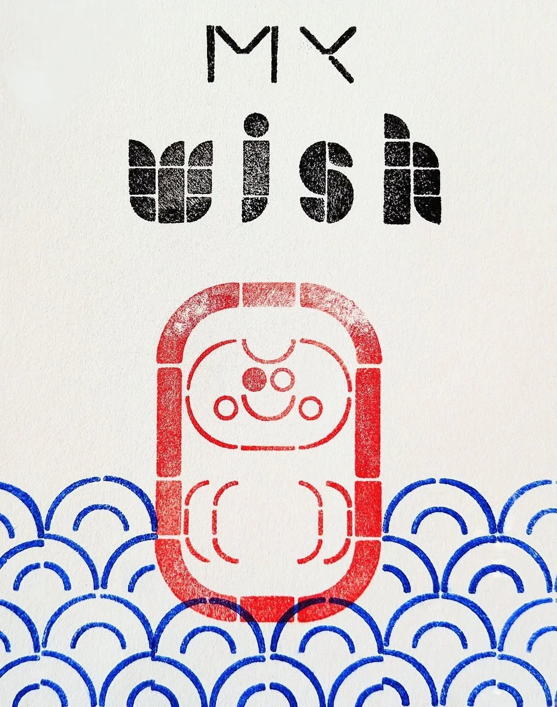 Daruma Doll Stamp Design, Prixel stamp
