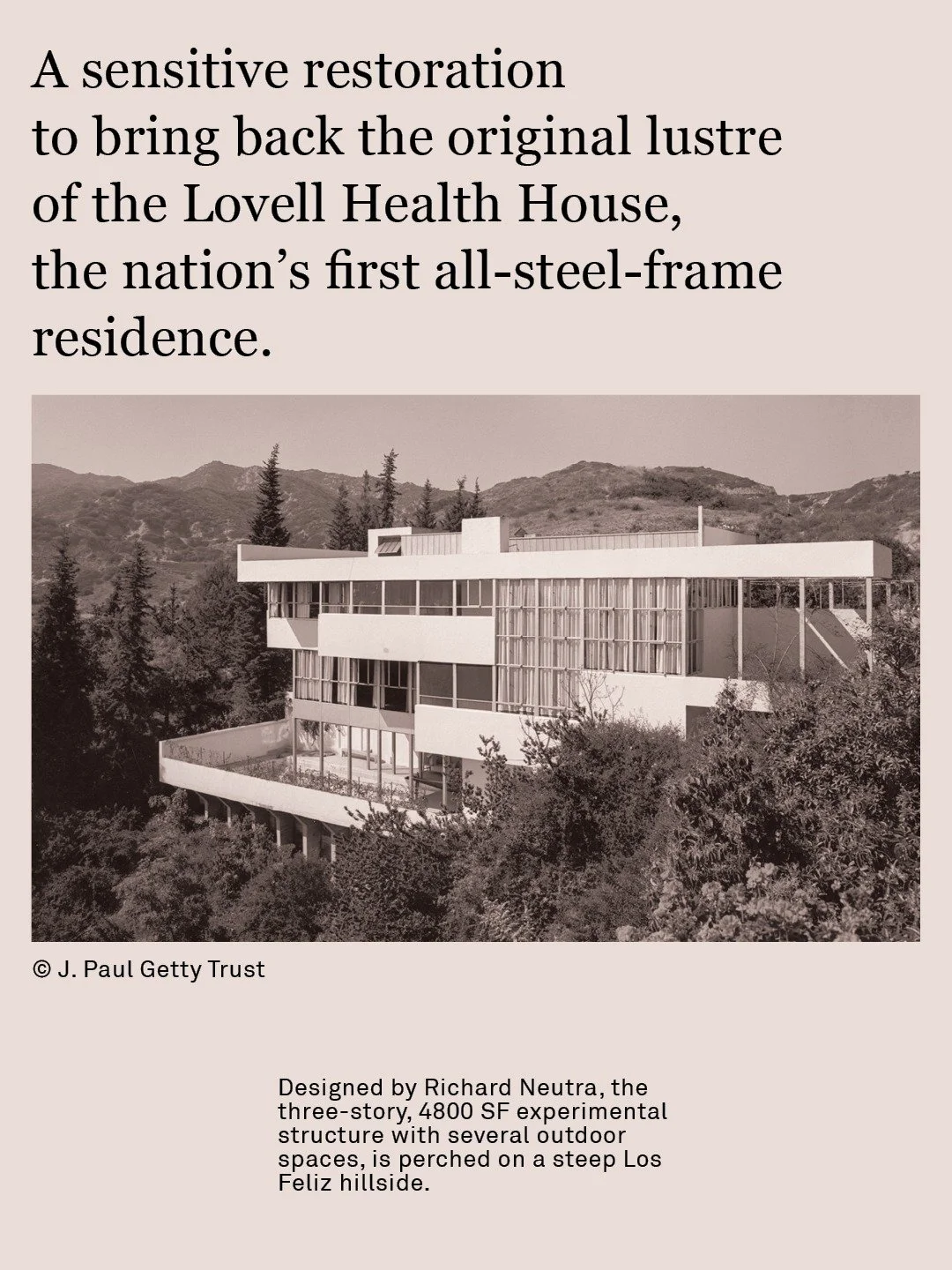Take a peek into the process of the recent sensitive restoration of the iconic Lovell Health House originally designed by Richard Neutra, led by @egarchla with consultation from Neutra expert Dr. @barbaramlamprecht 
Landscapes by @terremoto_landscape