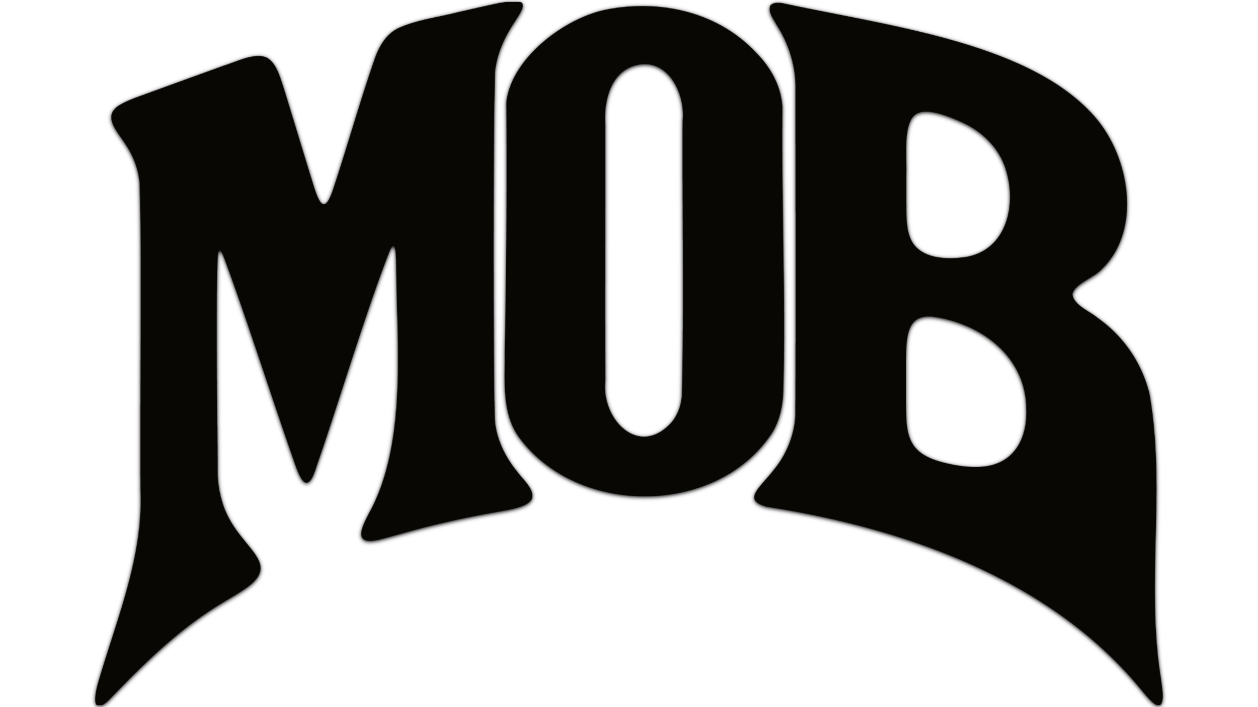 Silhouette of the word 'MOB' in stylized letters with a dark background.