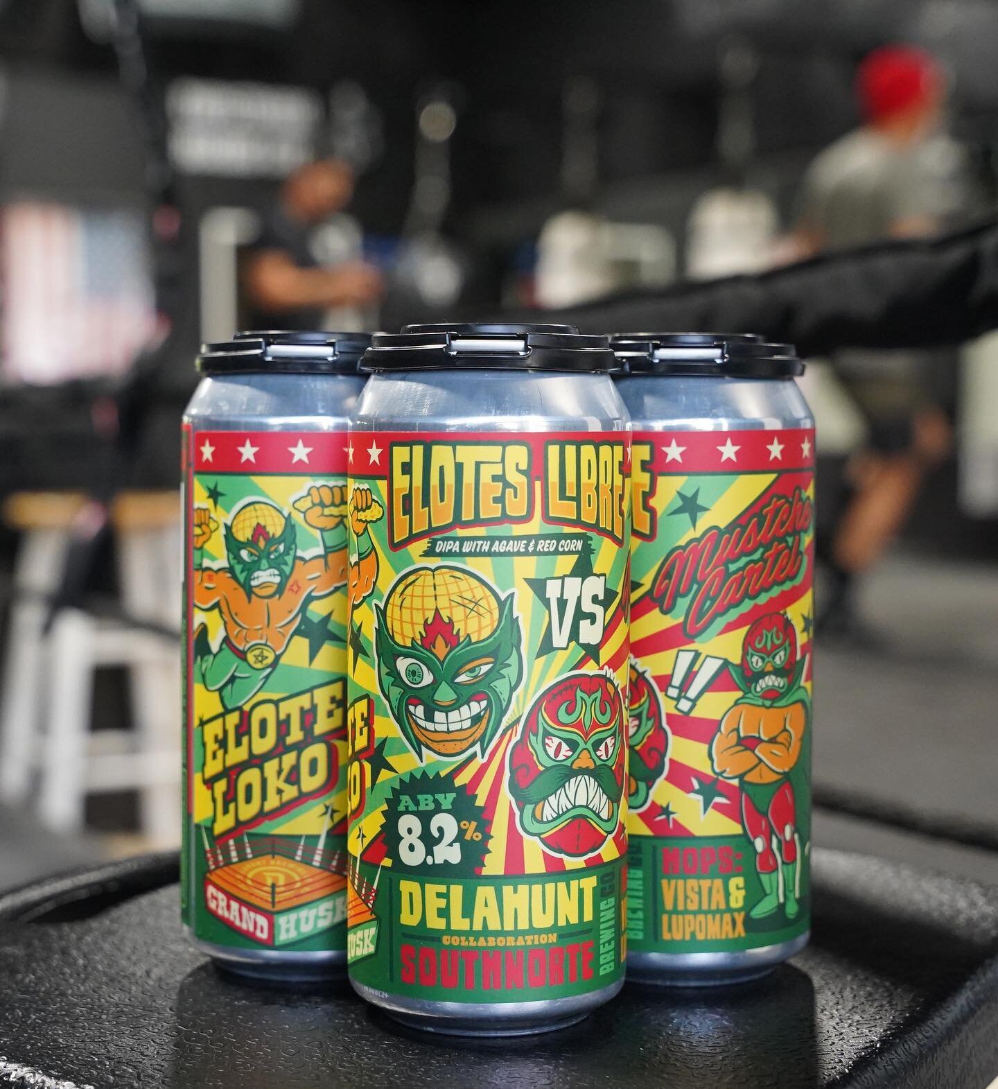 Can release number 3 for tomorrows grand opening at @delahuntbrewing_dp 
Doors open at 11:00, @smfamilia playing from 2-5 
Beer and tacos being served until 10! 
Elotes Libre
South Norte Colab
DIPA with agave and red corn
8.2%

For this Dipa we teame