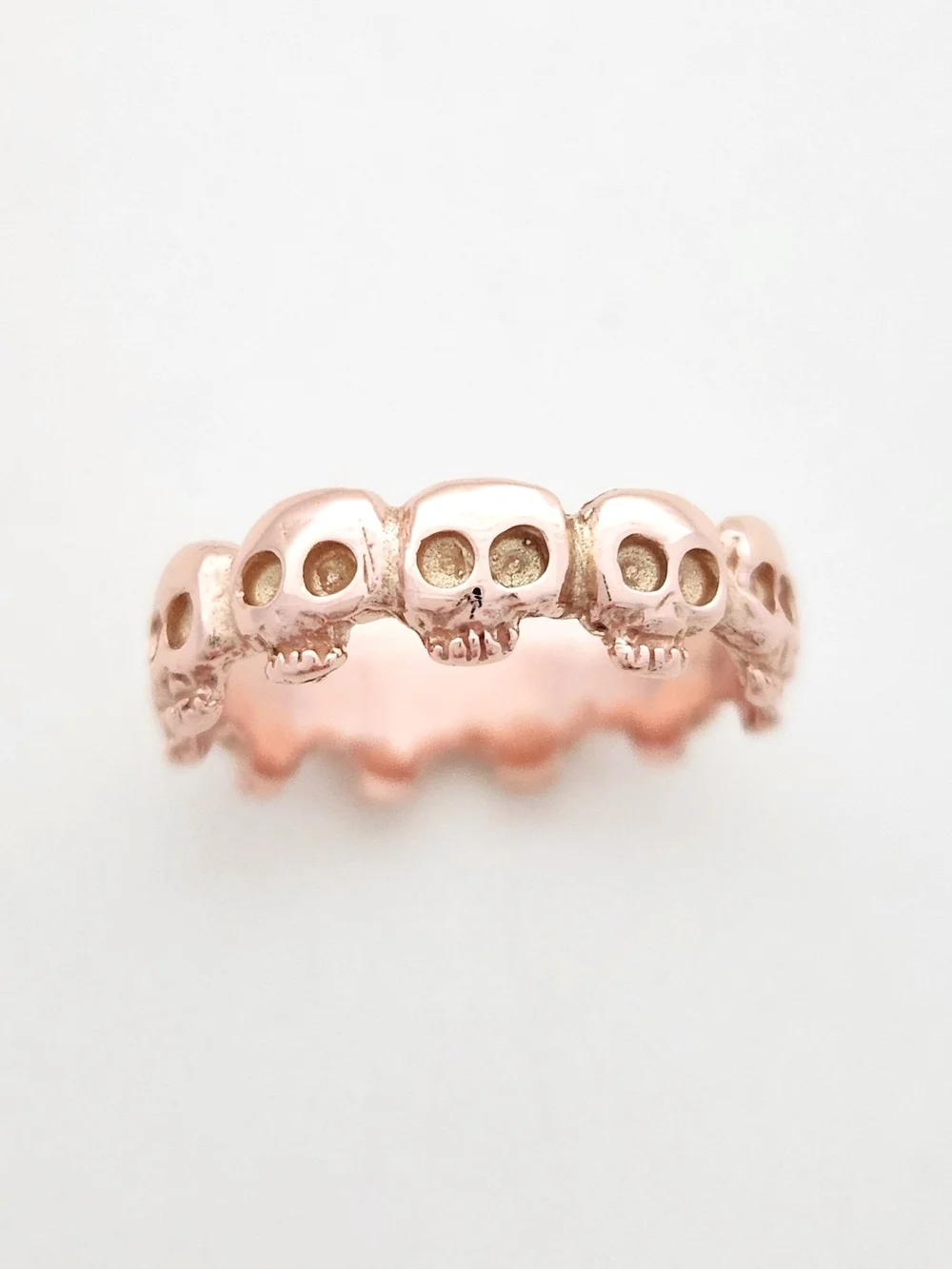 Victorian style Skull Eternity Band // Rose Gold — Vulpecula Jewelry