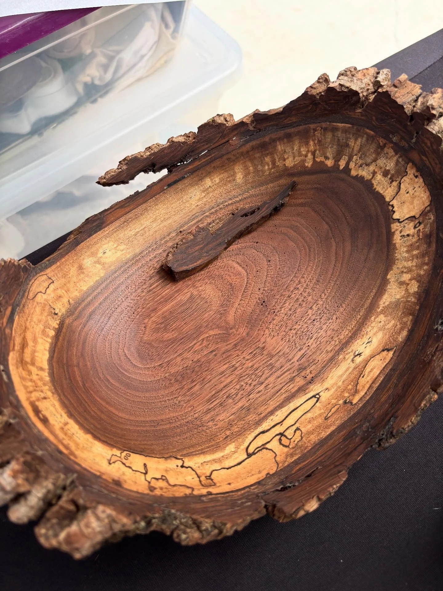 This one hurts!! A person walked into my booth, broke the bark off my live edge bowl and walked off.  No apology, just acted like it was a piece of junk.  #badcustomers #fustrated #woodturnersofinstagram