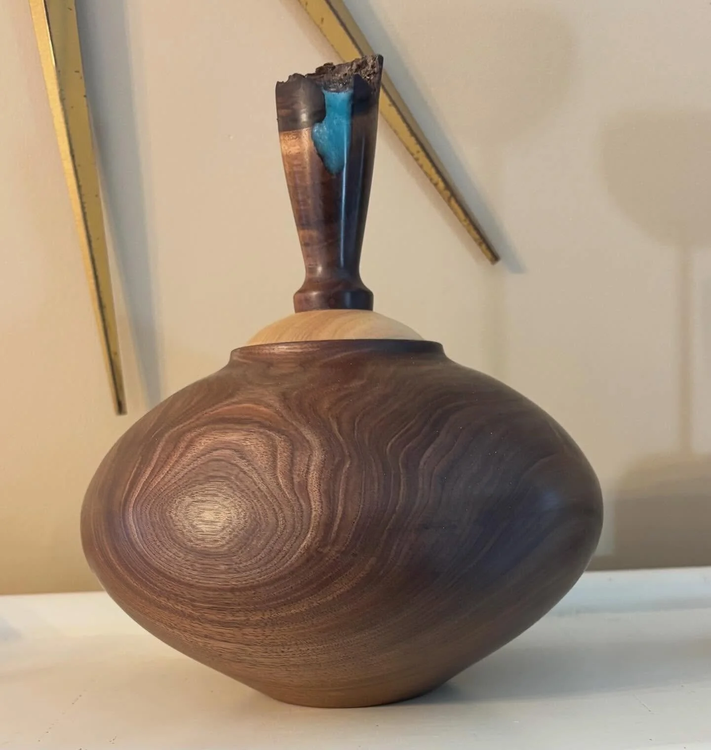 NOT SURE if I like this one.  Let me know your thoughts.  #woodturner #woodartisan #hollowform #smallbuisnessowner