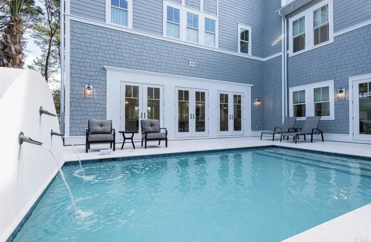 If you don't live close to the water but still want to listen to the water sound, add a raised wall with scuppers and it will sound just like you're by the water